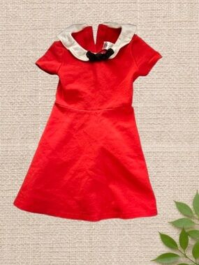 Red Olivia by Gymboree Dress – Peter Pan Collar, Bow Detail, 4T